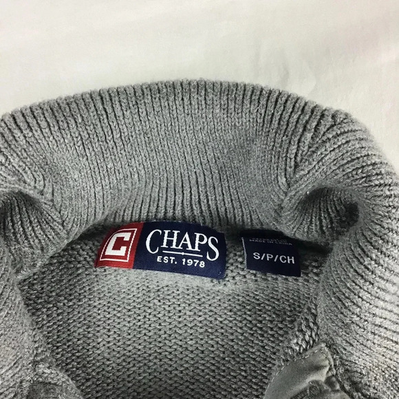 Chaps Men’s Gray Pullover Sweater Cotton Outdoors Size Small - Picture 3 of 4